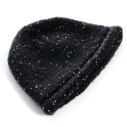 Chanel Cashmere Beaded Beanie Hat Black 4 of 6