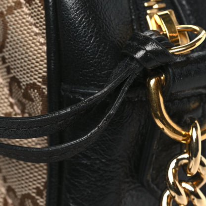 Gucci Monogram Matelasse Diagonal Small GG Marmont Chain Shoulder Bag Beige Black 11 of 13