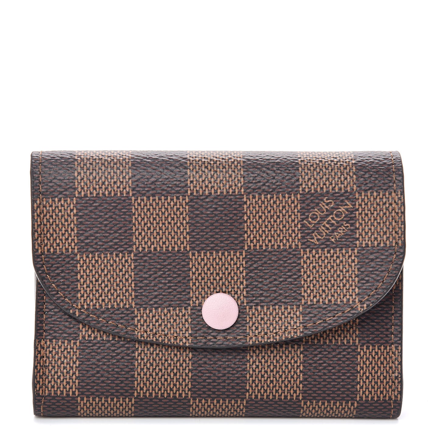 Damier Ebene Rosalie Coin Purse Rose Ballerine