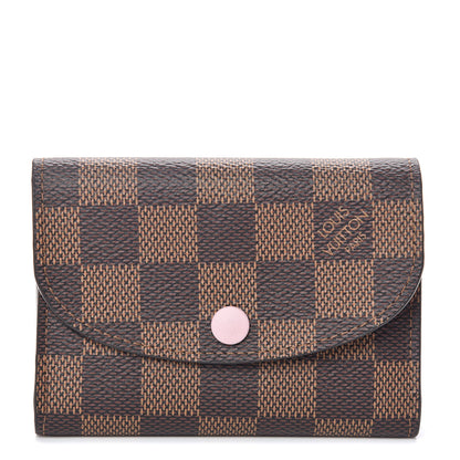 Louis Vuitton Damier Ebene Rosalie Coin Purse Rose Ballerine 1 of 7