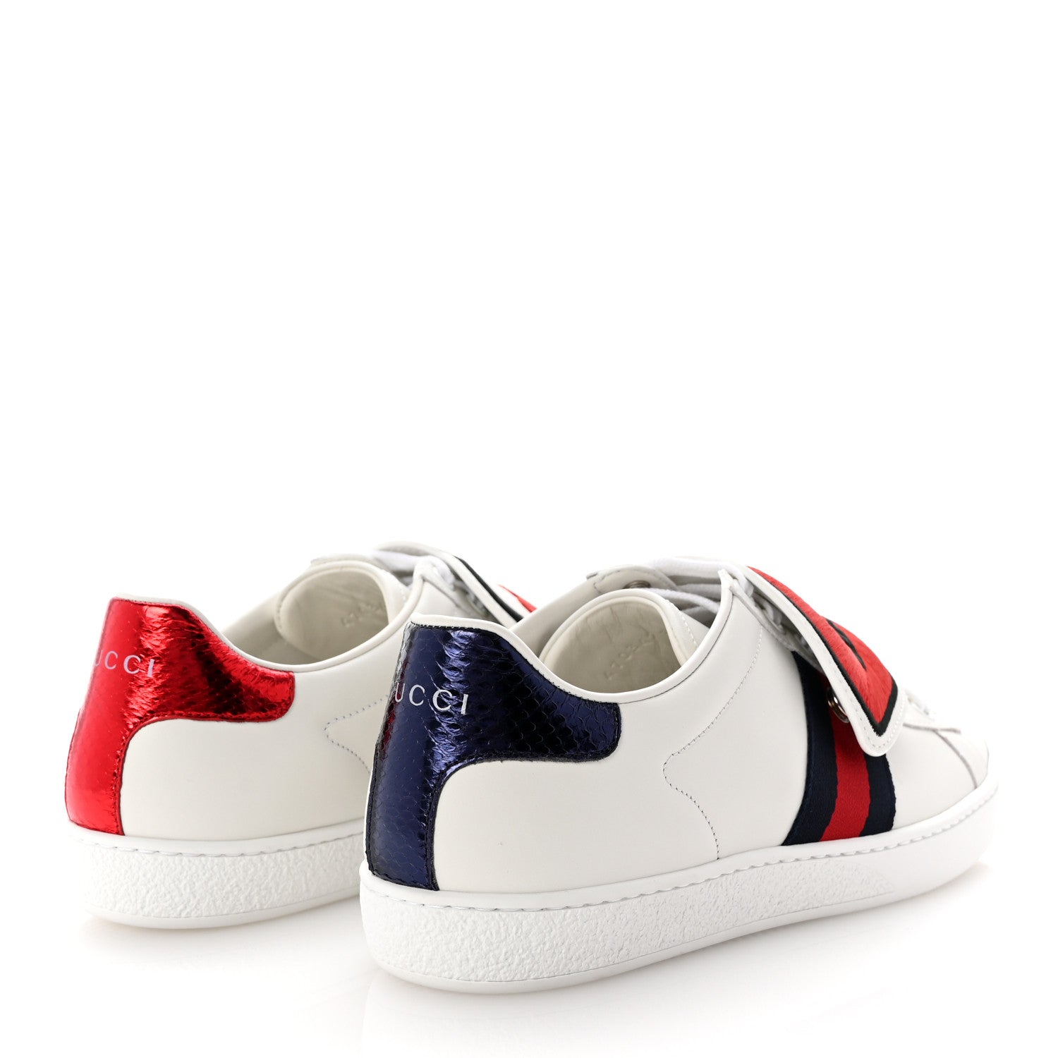 Gucci Calfskin Ayers Web Blind For Love Embroidered Womens Ace Sneakers 37.5 White 4 of 11