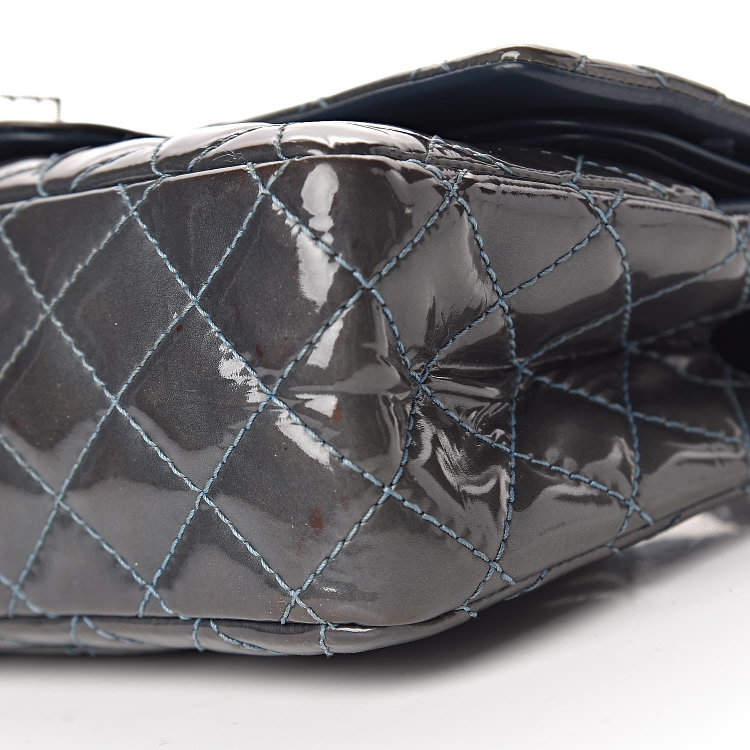 Chanel Patent Quilted 2.55 Reissue 225 Flap Blue 21 of 22