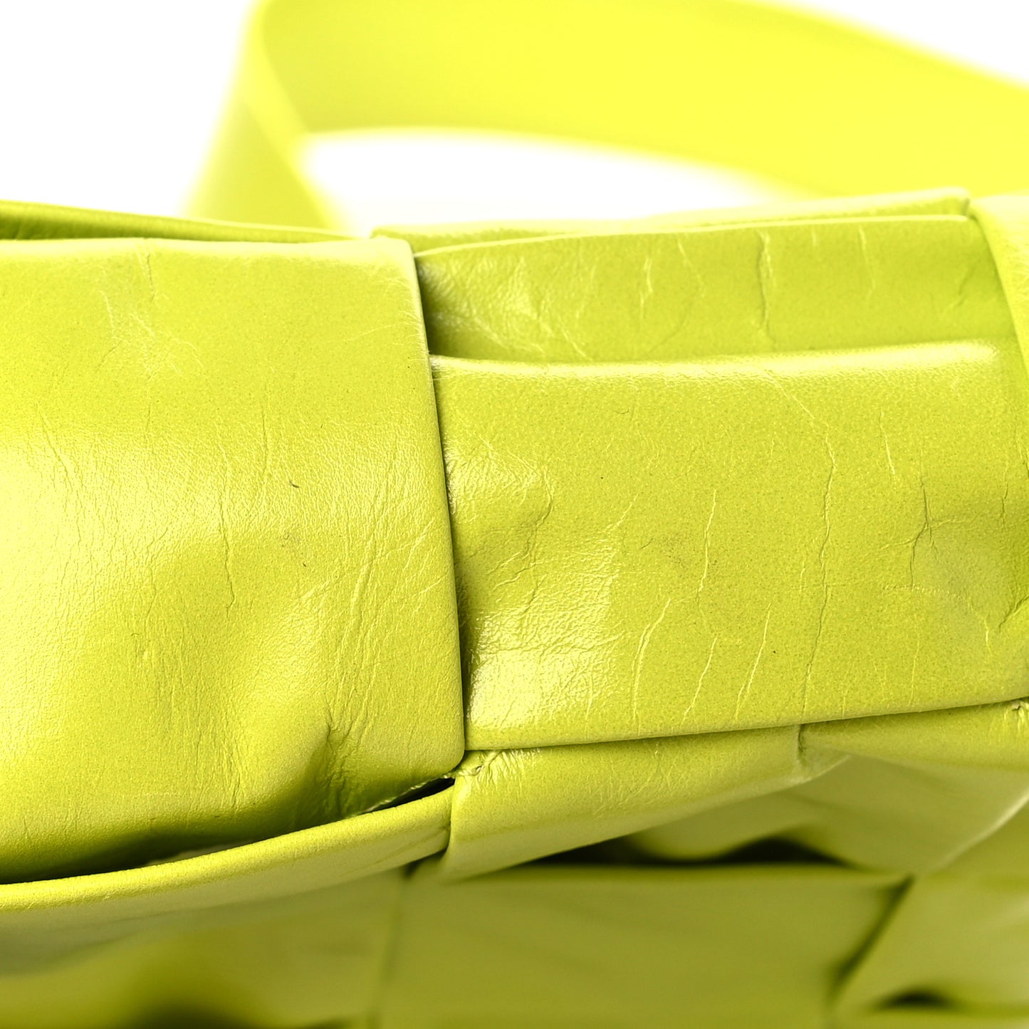 Calfskin Intreccio Cassette Bag Acid Kiwi