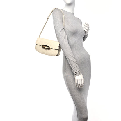 Mulberry Shiny Calfskin Crocodile Print East West Pimlico Satchel Eggshell 2 of 10