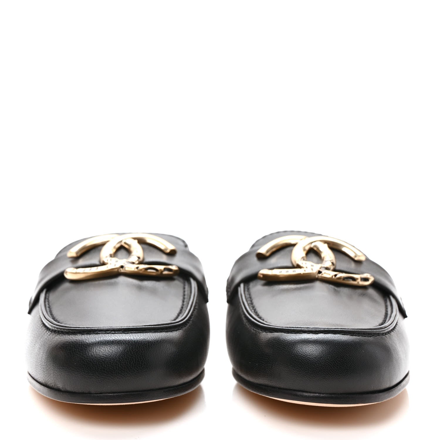Chanel Lambskin CC Mules 35.5 Black 2 of 9