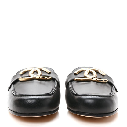 Chanel Lambskin CC Mules 35.5 Black 2 of 9