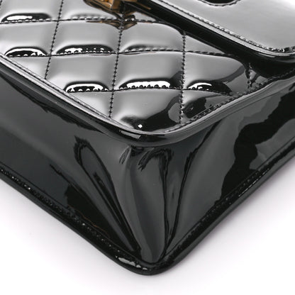 Chanel Patent Quilted Mini Graphic Catch Flap Black 12 of 13