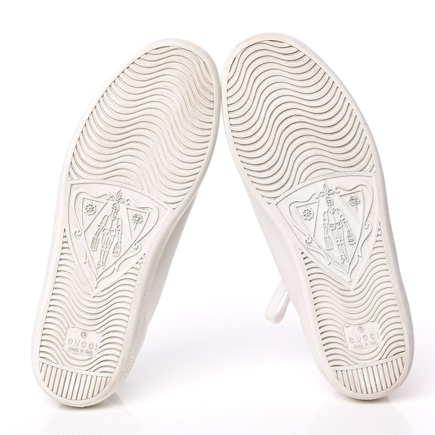 Gucci Calfskin Web Crystal Womens Mouth Ace Sneakers 37 White 7 of 17