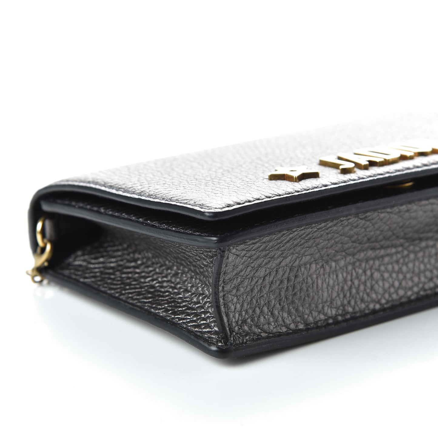 Metallic Grained Calfskin J'Adior Clutch Gunmetal