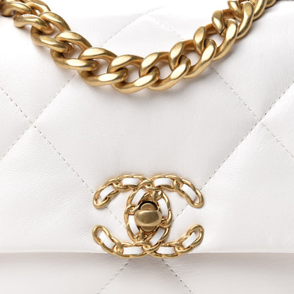 Chanel Lambskin Quilted Medium Chanel 19 Flap White 10 of 11