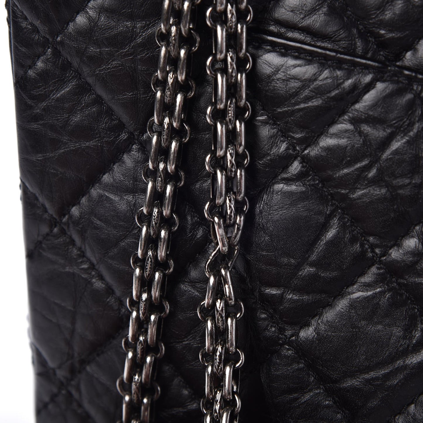Aged Calfskin Quilted 2.55 Reissue 227 Flap Black