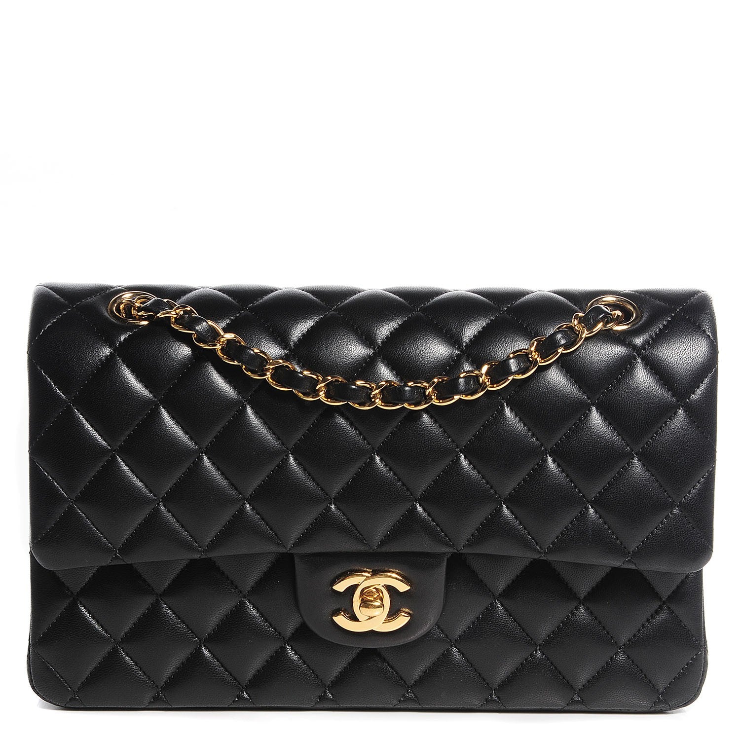 Chanel Lambskin Quilted Medium Double Flap Black 1 of 9