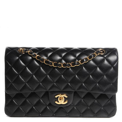 Chanel Lambskin Quilted Medium Double Flap Black 1 of 9