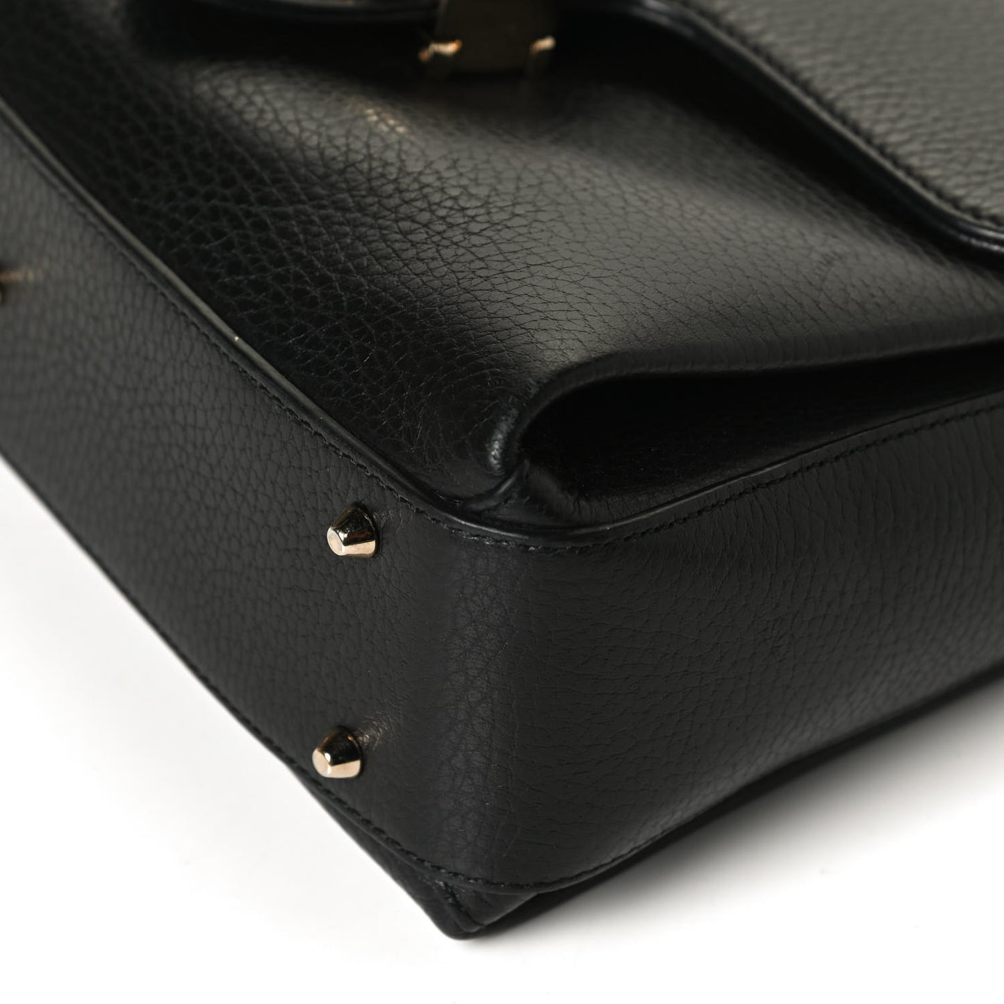 Dollar Calfskin Interlocking G Top Handle Shoulder Bag Black