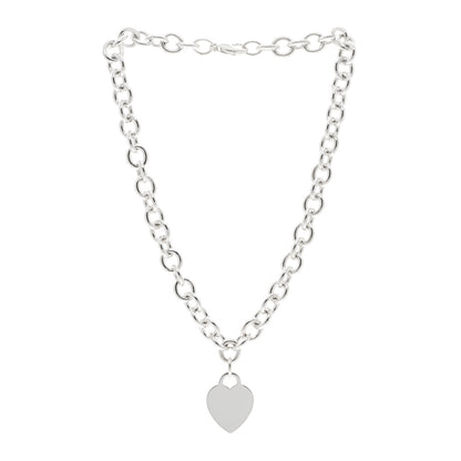 Tiffany Sterling Silver Heart Tag Pendant Necklace 3 of 5