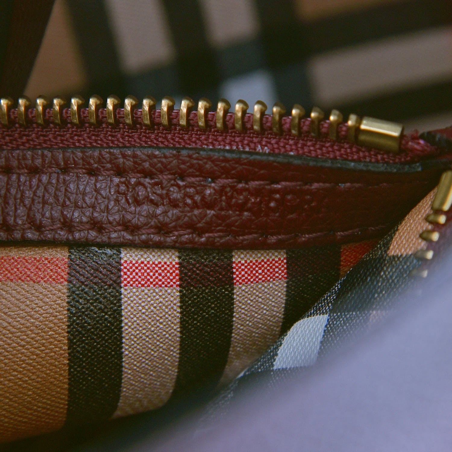 Burberry Calfskin Crest Embossed Small Tote Burgundy 8 of 8