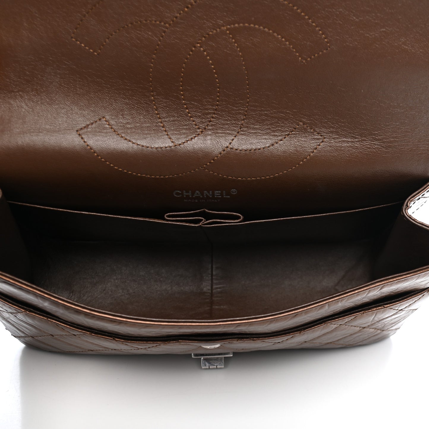 Metallic Aged Calfskin Quilted 2.55 Reissue 227 Flap Bronze
