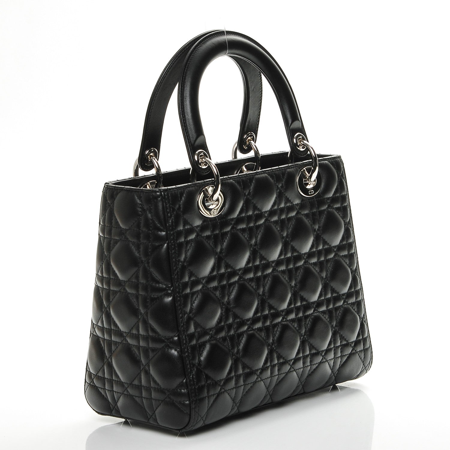 Christian Dior Lambskin Cannage Medium Lady Dior Black 3 of 6
