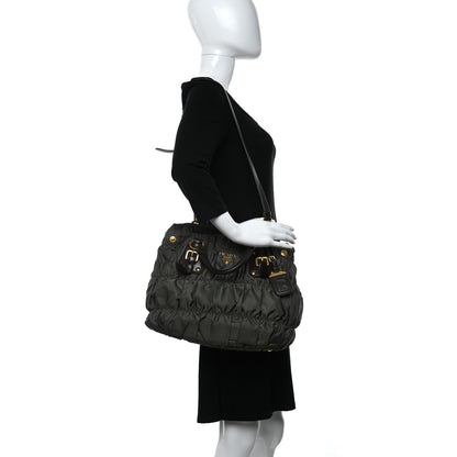 Prada Tessuto Nylon Gaufre Tote Fumo 2 of 26