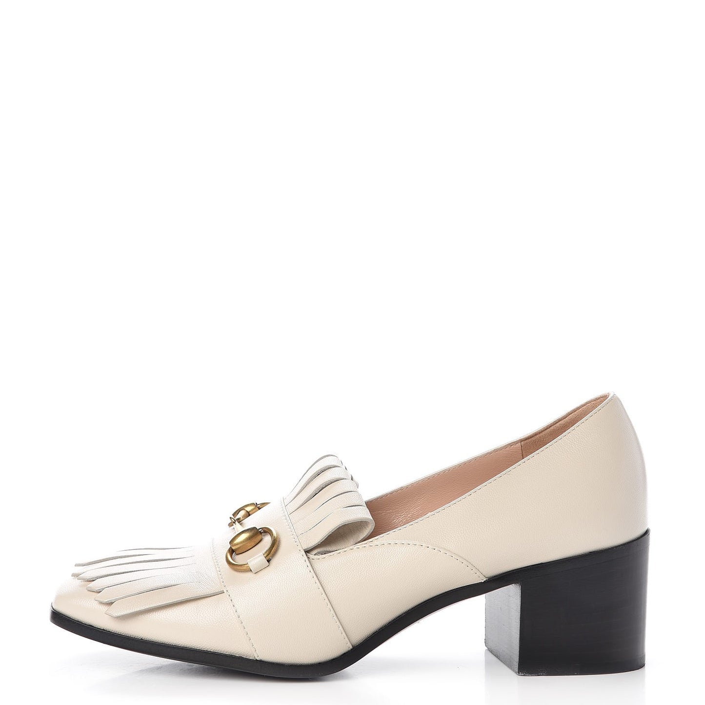 Malaga Kid Polly Kiltie Fringe 55mm Loafer Pumps 37.5 Mystic White