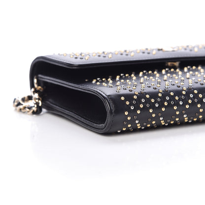 Chanel Lambskin Studded Chain Wallet Black 9 of 12