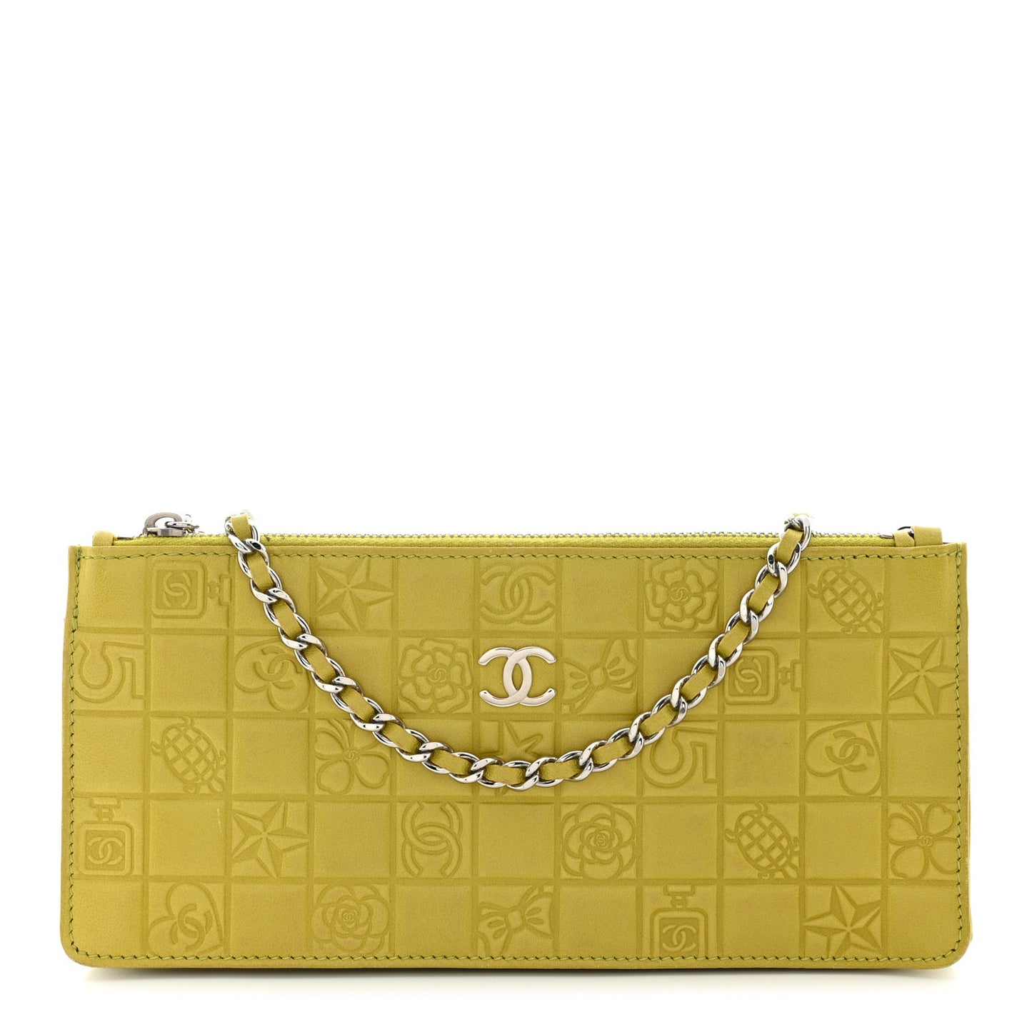 Lambskin Precious Symbols Pochette Chartreuse