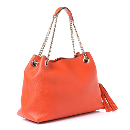 Gucci Pebbled Calfskin Medium Soho Chain Shoulder Bag Sun Orange 3 of 12