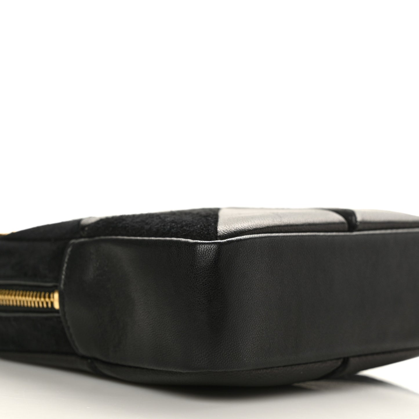 Lambskin Suede Patchwork Monogram Jamie Cube Black