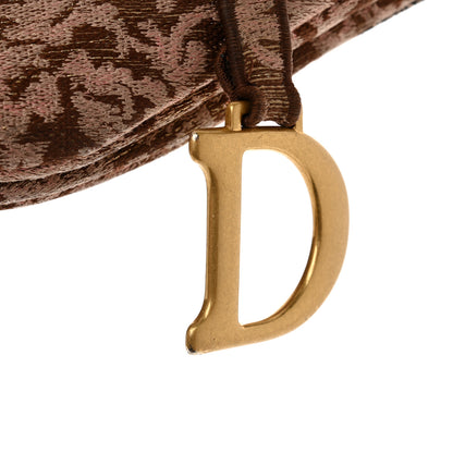 Christian Dior Canvas Embroidered Brocart Saddle Bag Metallic Pink 12 of 12