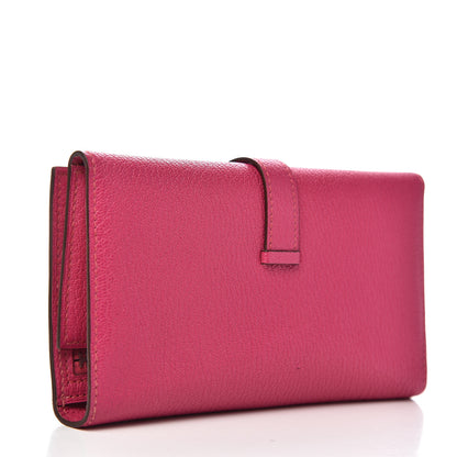 Hermes Chevre Mysore Tri-Fold Bearn Wallet Rose Shocking 3 of 8