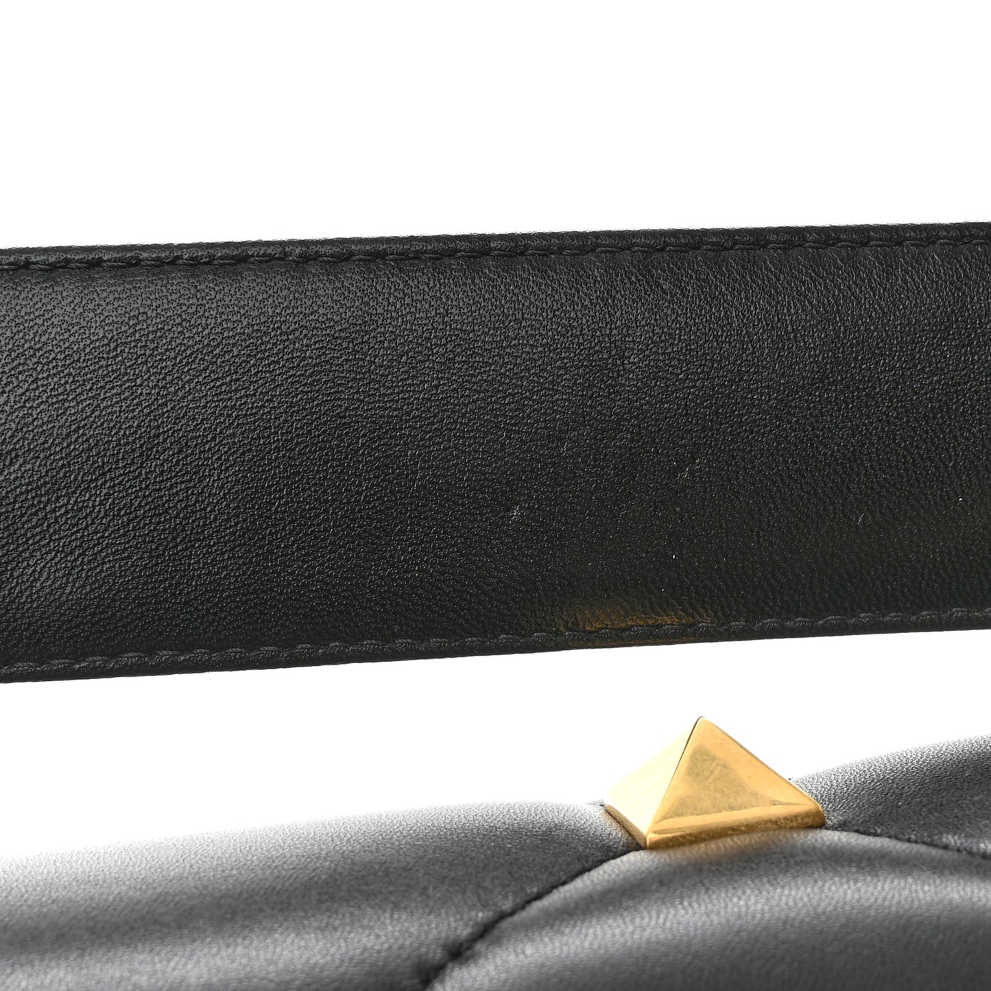 Nappa Large Roman Stud Shoulder Bag Black