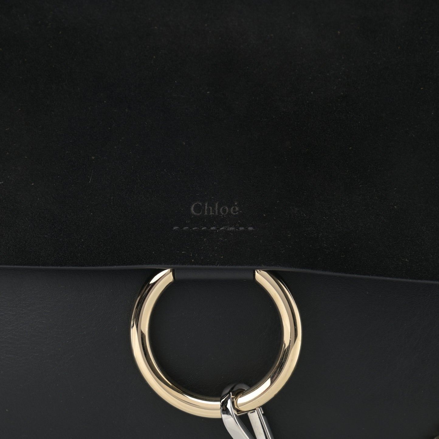 Suede Calfskin Medium Faye Shoulder Bag Black