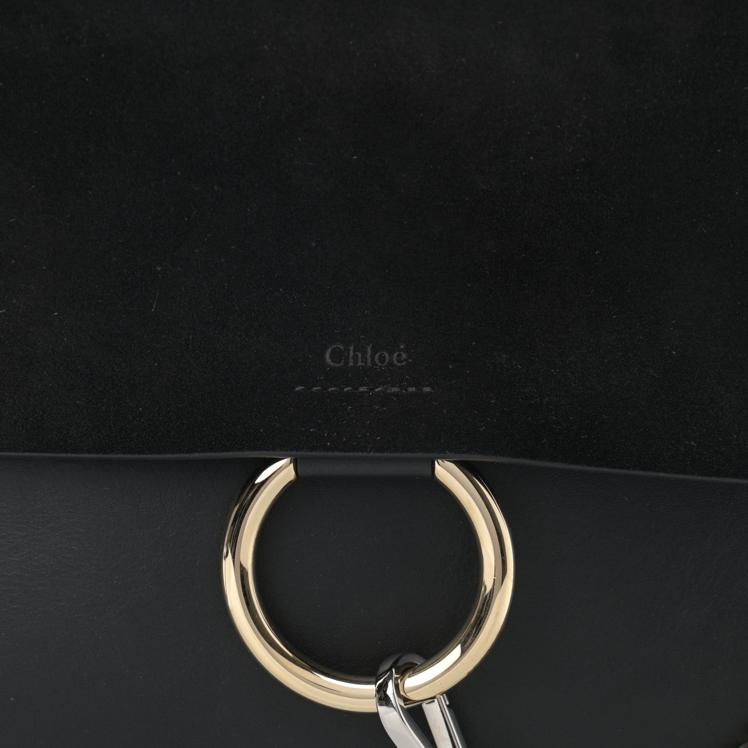 Chloe Suede Calfskin Medium Faye Shoulder Bag Black 8 of 12