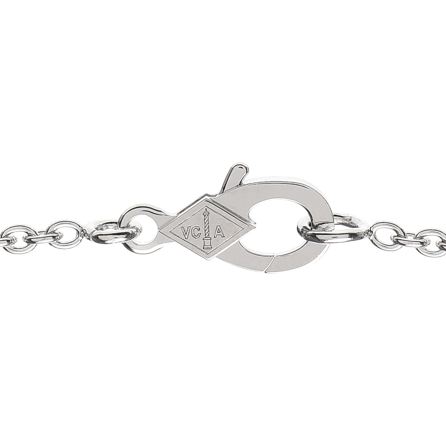 Van Cleef & Arpels 18K White Gold Diamond Pure Alhambra Pendant Necklace 4 of 8