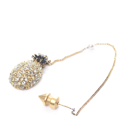 Gucci Crystal Pineapple Long Chain Earring Gold 3 of 4