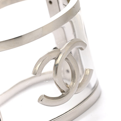 Chanel Lucite Metal CC Cuff Transparent Ruthenium 5 of 5