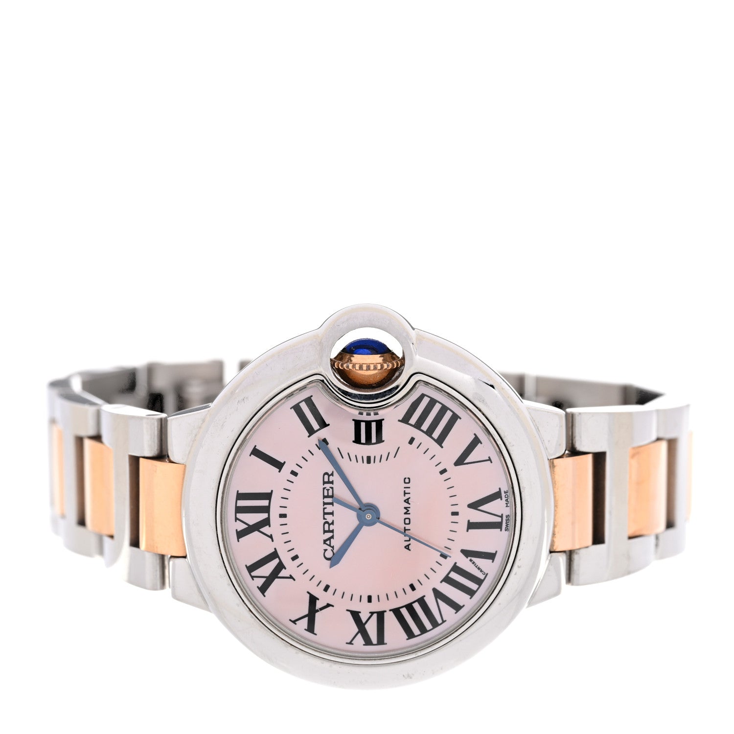 Cartier Stainless Steel 18K Pink Gold Pink Mother of Pearl 33mm Ballon Bleu De Cartier Automatic Watch 2 of 4