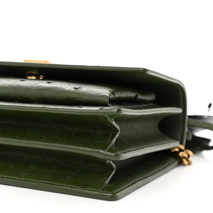 Saint Laurent Soft Ostrich Small Monogram Sunset Vert Olive 9 of 10