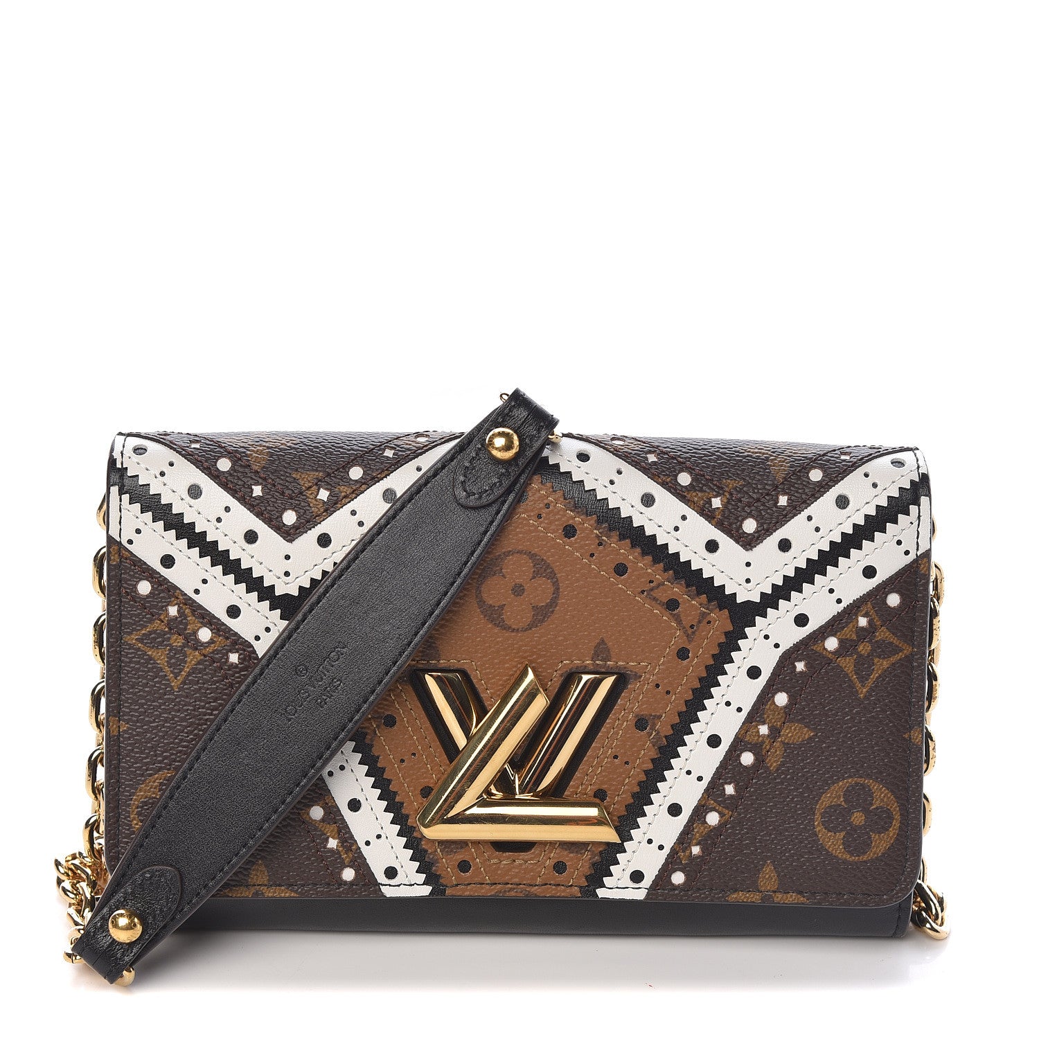 Louis Vuitton Veau Satin Monogram Twist Chain Wallet 1 of 11