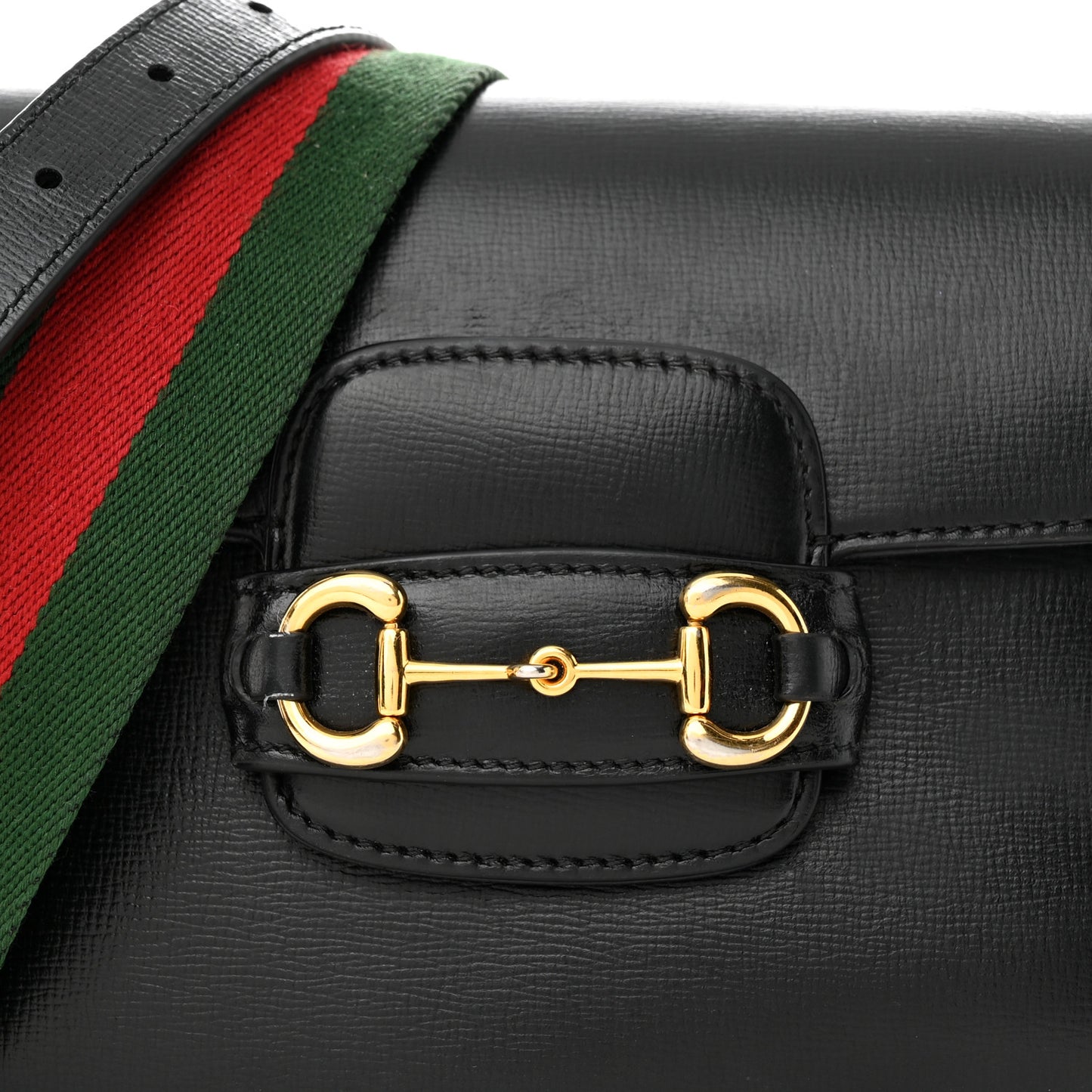 Azalea Calfskin Web Mini Horsebit 1955 Shoulder Bag Black