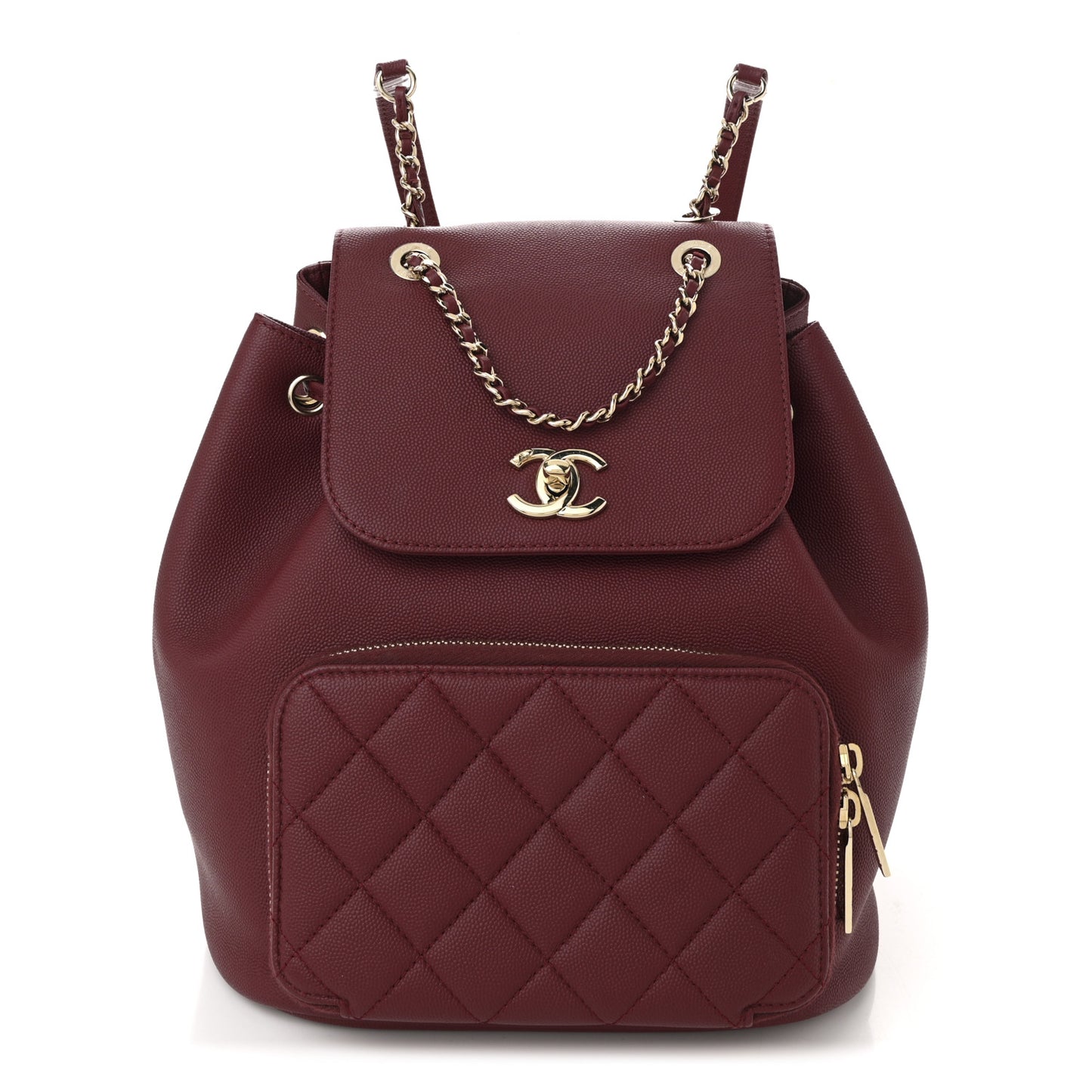 Caviar Quilted Business Affinity Backpack Burgundy