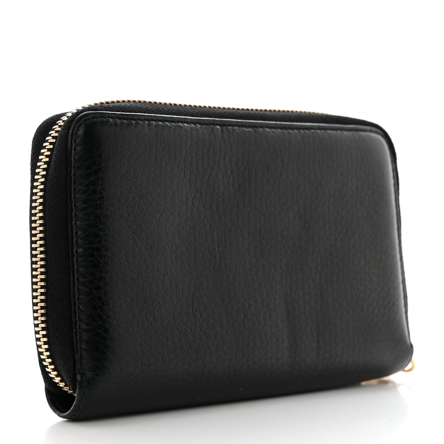 Gucci Pebbled Calfskin Medium Soho Zip Around Wallet Black 3 of 7