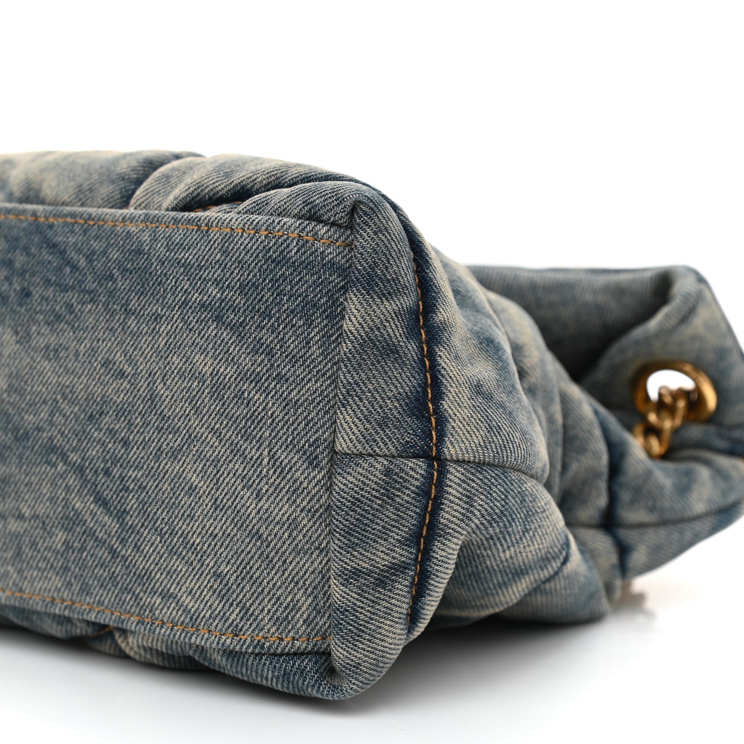 Saint Laurent Denim Quilted Small Loulou Puffer Monogram Chain Satchel Blue Cinnamon 8 of 8