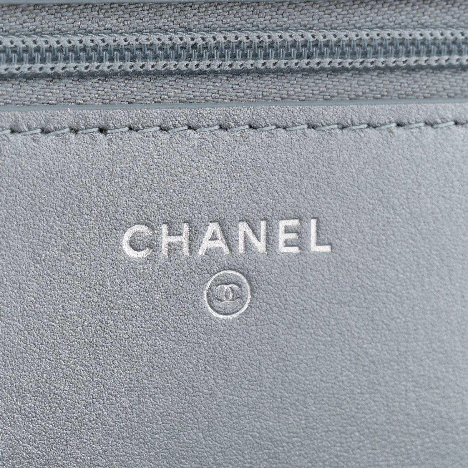Chanel Metallic Lambskin Quilted Wallet On Chain WOC Silver 6 of 10