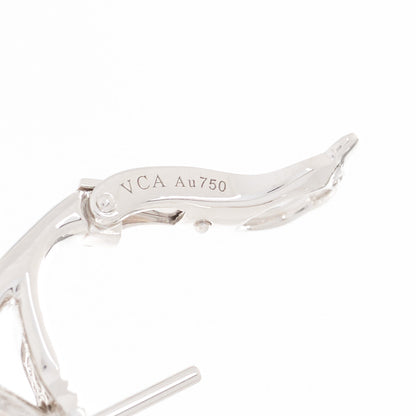 Van Cleef & Arpels 18K White Gold Diamond Small Frivole Pave Earrings 4 of 6