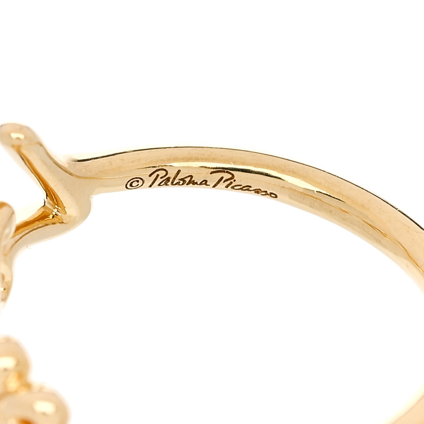 18K Yellow Gold Mini Paloma's Graffiti Love Ring 48 4.5