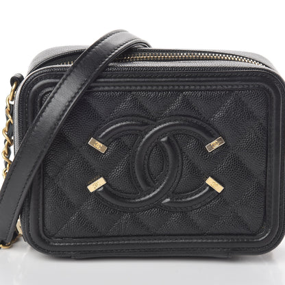 Chanel Caviar Quilted CC Filigree Vanity Clutch With Chain Black 11 of 11