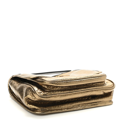 Saint Laurent Metallic Cracked Calfskin Matelasse Monogram Baby Niki Chain Satchel Gold 4 of 10