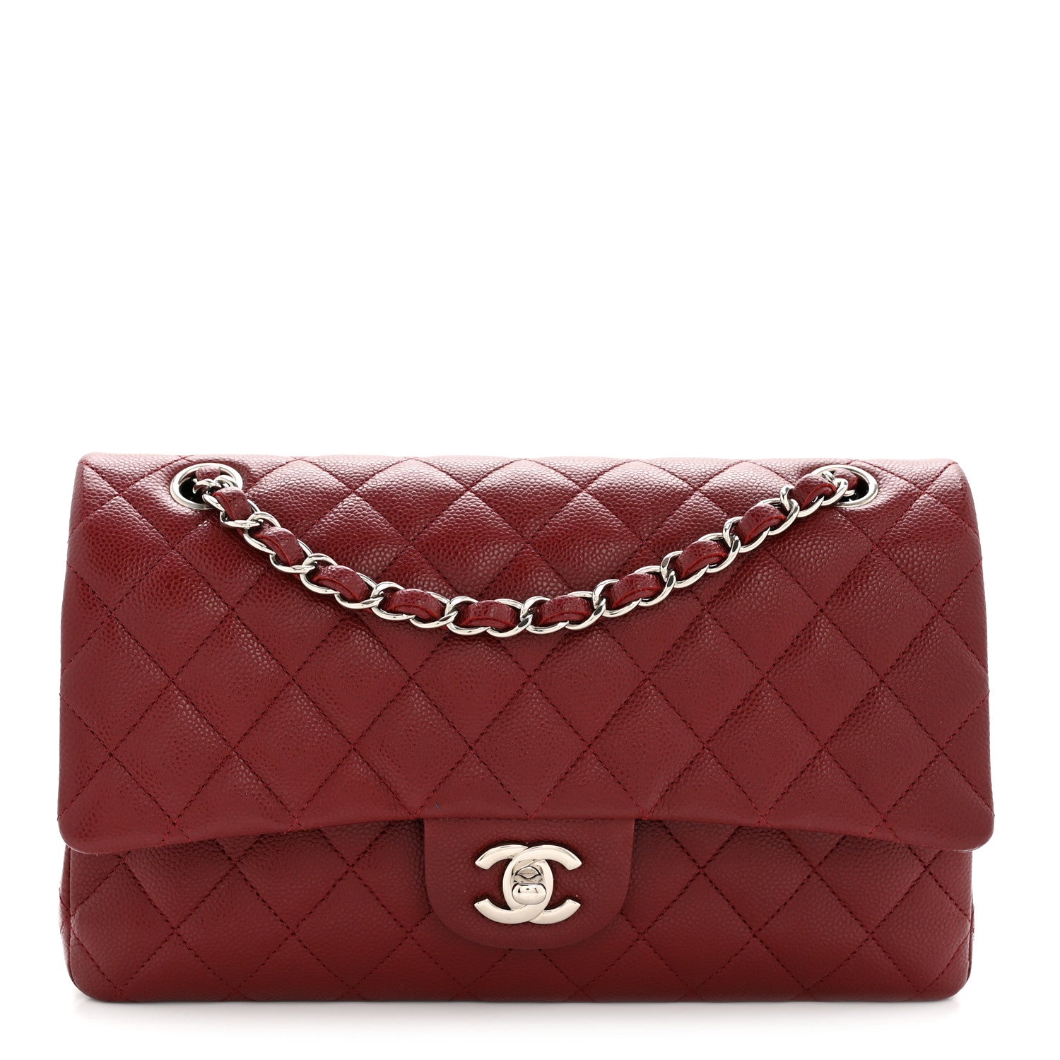 Chanel Caviar Quilted Medium Double Flap Burgundy 1 of 12