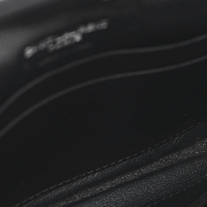 Saint Laurent Grain De Poudre Matelasse Chevron Small Monogram Envelope Wallet Black 5 of 9